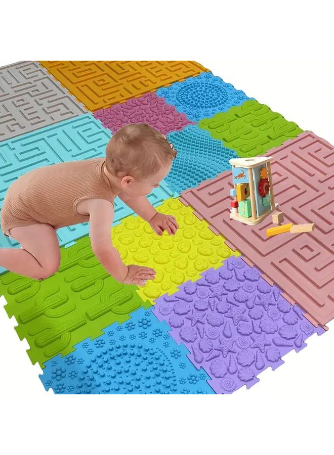Purple Stone 18 9 Inch Soft Silicone Puzzle Floor Mat For Kids And Yoga - Image 5